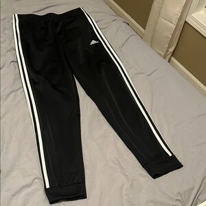 Adidas Boys Black Joggers with White Stripes Sz XL